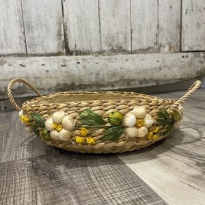 Floral woven basket